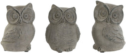 Decoratieve figuren Home ESPRIT Grijs Uil Verouderde afwerking 10 x 9 x 14 cm (3 Stuks)