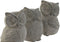 Decoratieve figuren Home ESPRIT Grijs Uil Verouderde afwerking 10 x 9 x 14 cm (3 Stuks)