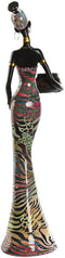 Decoratieve figuren Home ESPRIT Multicolour Afrikaanse 10 x 7,5 x 38,5 cm (2 Stuks)