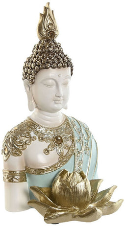 Decoratieve figuren Home ESPRIT Turkoois Gouden Boeddha Orientaals 12 x 12 x 22 cm