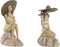 Decoratieve figuren Home ESPRIT Wit Beige Vrouw Mediterrane 12 x 8,5 x 20 cm (2 Stuks)