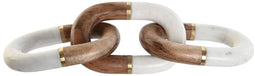 Decoratieve figuren Home ESPRIT Wit Bruin Gouden Ketting 10 x 10 x 36 cm