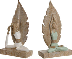 Decoratieve figuren Home ESPRIT Wit Groen Scandi 15,5 x 7,5 x 26,5 cm (2 Stuks)
