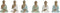 Decoratieve figuren Home ESPRIT Wit Groen Turkoois Boeddha Orientaals 6 x 4 x 8,5 cm (6 Stuks)