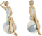 Decoratieve figuren Home ESPRIT Wit Hemelsblauw Mediterrane 12 x 8 x 19 cm (2 Stuks)