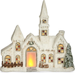 Decoratieve figuren Kerstmis LED Licht Huis Polyresin (11 x 47,5 x 49 cm)