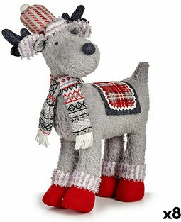 Decoratieve figuren Kerstrendier Rood Grijs 125 x 45 x 48 cm (8 Stuks)