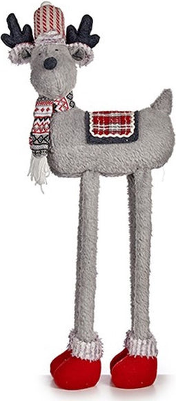 Decoratieve figuren Kerstrendier Rood Grijs 23 x 55 x 49 cm (4 Stuks)