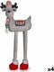 Decoratieve figuren Kerstrendier Rood Grijs 23 x 55 x 49 cm (4 Stuks)