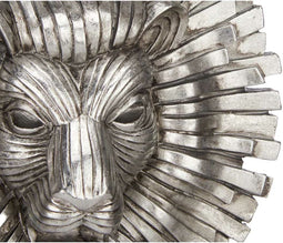 Decoratieve figuren Leeuw Zilverkleurig 28 x 38,5 x 11,5 cm (4 Stuks)