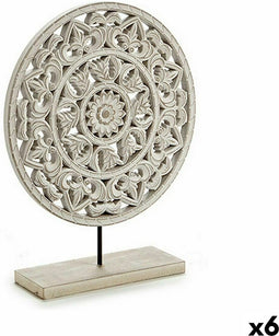 Decoratieve figuren Mandala Wit 30 x 36 x 7 cm (6 Stuks)