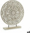 Decoratieve figuren Mandala Wit 7 x 49 x 44 cm (6 Stuks)