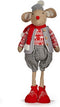 Decoratieve figuren Muis Kerstmis 71 cm Rood Grijs Wit Crème
