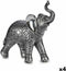 Decoratieve figuren Olifant Zilverkleurig 27,5 x 27 x 11 cm (4 Stuks)