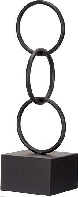 Decoratieve figuren Ringen Zwart Metaal (12,5 x 40,5 x 12,5 cm)