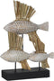 Decoratieve figuren Wit Bruin Natuurlijk Vissen 30 x 10 x 40 cm