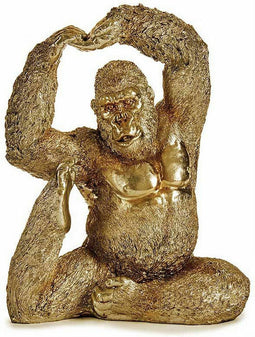 Decoratieve figuren Yoga Gorilla Gouden 14 x 30 x 25,5 cm (3 Stuks)