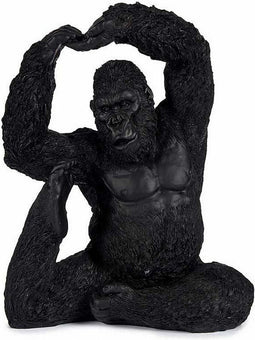 Decoratieve figuren Yoga Gorilla Zwart 15,2 x 31,5 x 26,5 cm (3 Stuks)