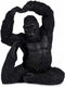 Decoratieve figuren Yoga Gorilla Zwart 15,2 x 31,5 x 26,5 cm (3 Stuks)