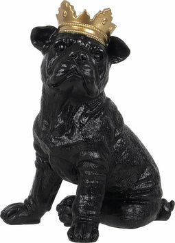 Decoratieve figuren Zwart Gouden Hond 15,5 x 18,4 x 25,5 cm