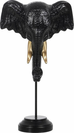 Decoratieve figuren Zwart Gouden Olifant 20,5 x 14,3 x 35,5 cm