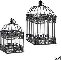 Decoratieve kooi Set Zwart (4 Stuks)