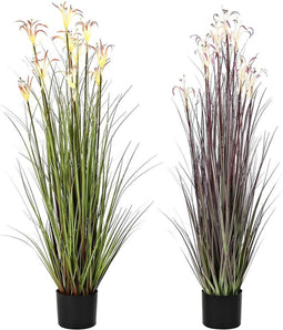 Decoratieve plant DKD Home Decor Metaal Oranje Groen Bordeaux PVC 35 x 35 x 114 cm (2 Stuks)