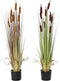 Decoratieve plant DKD Home Decor Polyethyleen Groen Bordeaux PVC 40 x 40 x 120 cm Mosterd (2 Stuks)