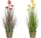 Decoratieve plant DKD Home Decor Roze Metaal Geel PVC (30 x 30 x 78 cm) (2 Stuks)