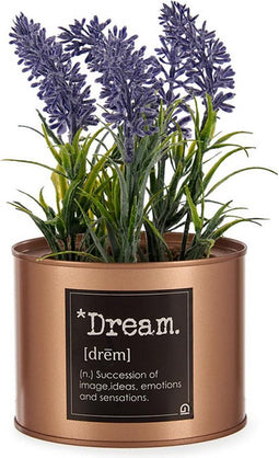 Decoratieve plant Koper Lavendel Blik Metaal Plastic (10 x 18 x 10 cm)