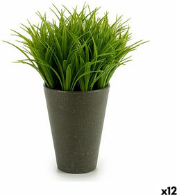 Decoratieve plant Plastic 11 x 18 x 11 cm Groen Grijs (12 Stuks)