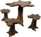 Decoratieve vis op voet - groot - teak