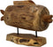 Decoratieve vis op voet - groot - teak