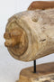 Decoratieve vis op voet - groot - teak