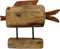 Decoratieve vis op voet - medium - teak