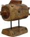 Decoratieve vis op voet - medium - teak