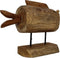 Decoratieve vis op voet - medium - teak