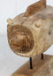 Decoratieve vis op voet - medium - teak