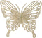 Decoris decoratie vlinders op clip - 2x - champagne - 13 cm