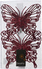 Decoris decoratie vlinders op clip - 2x - donkerrood - 13 cm