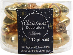Decoris Glazen sterren - 2 x 12 Stuks - Licht goud - Ø 40 mm