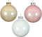 Decoris Kersballen set - 49x stuks - glas - lichtroze/parel/wit - 6 cm - glans en mat - kerstversiering