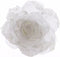 Decoris Kerst bloem - op clip - wit - glitter - D14 cm - kunststof - kerstversiering - kerstbloem