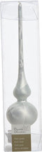 Decoris Kerst piek - wit ijslak - 26 cm - glas - mat - kerstboompiek