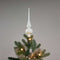 Decoris Kerst piek - wol wit - 26 cm - glas - glans - kerstboompiek - kerstversiering