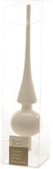 Decoris Kerst piek - wol wit - 26 cm - glas - glans - kerstboompiek - kerstversiering