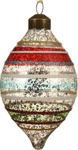 Decoris Kerstbal glas antiek dia6.5x10cm set a 2