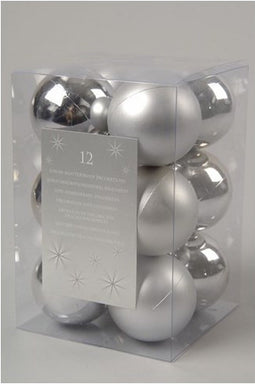 Decoris kerstballen - 12 stuks - kunststof - 6cm
