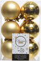 Decoris kerstballen - 12 stuks - kunststof - 6cm