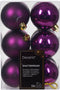 Decoris kerstballen - 12x - 6 cm - kunststof - paars